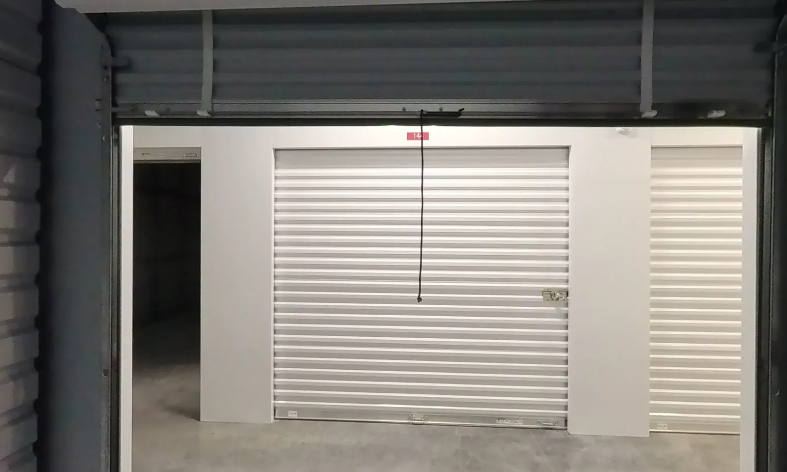 Empty 10x10 climate-controlled storage unit interior at Sunny Storage